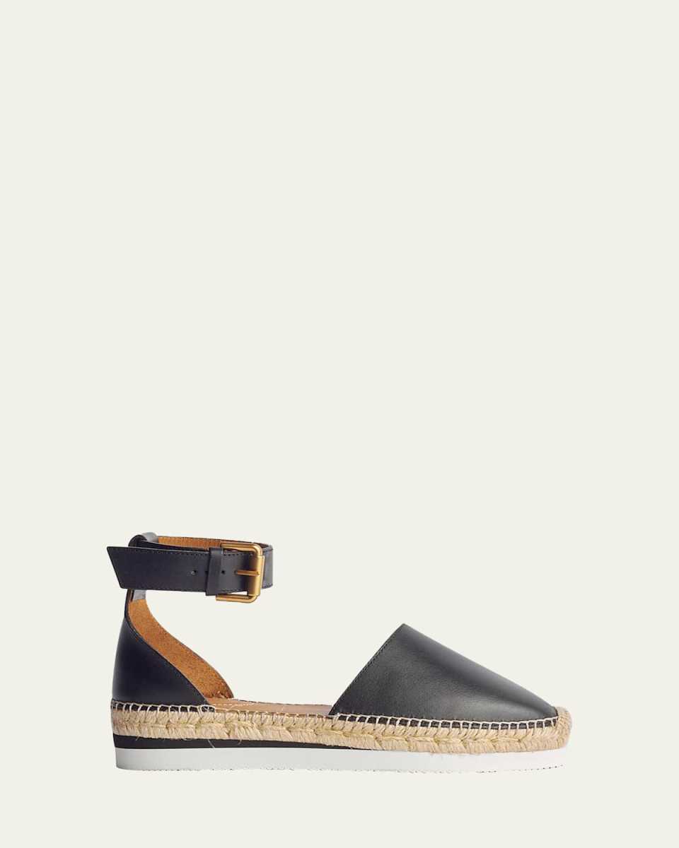 Glyn Leather Ankle-Strap Espadrilles